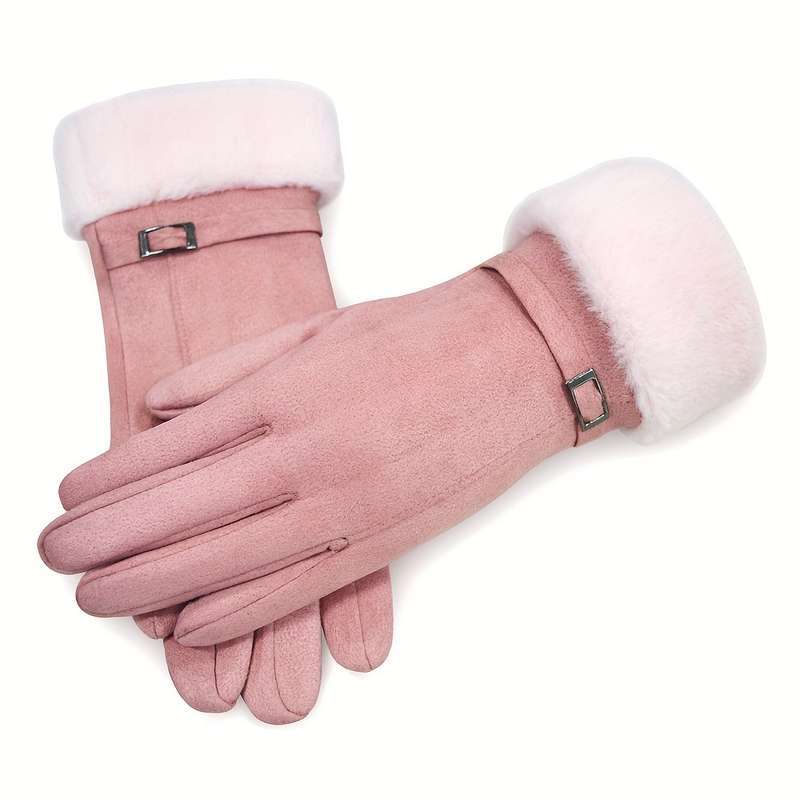 1 Pair Blue Plus Velvet Warm Gloves
