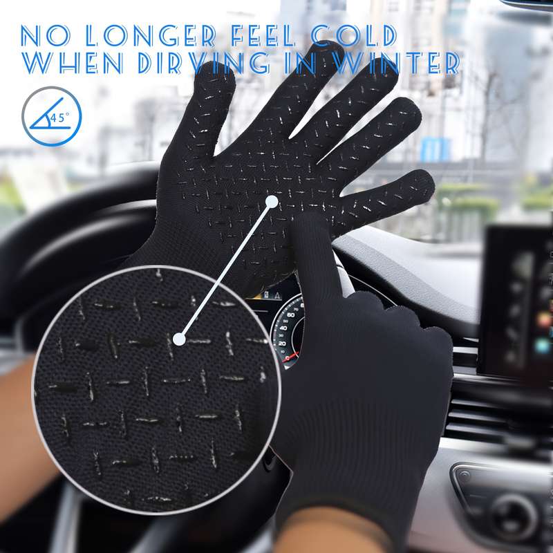 1 Pair L Style Snowflake Warm Gloves
