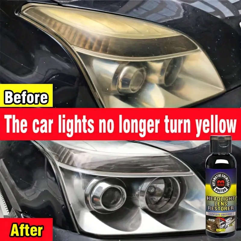 Car Headlight Restoration Cream Brightens Cleans Yellowed Lamps for Enhanced Visibility