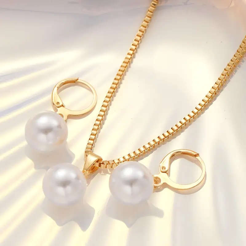 Elegant Faux Jewelry, Necklace and Earrings Set