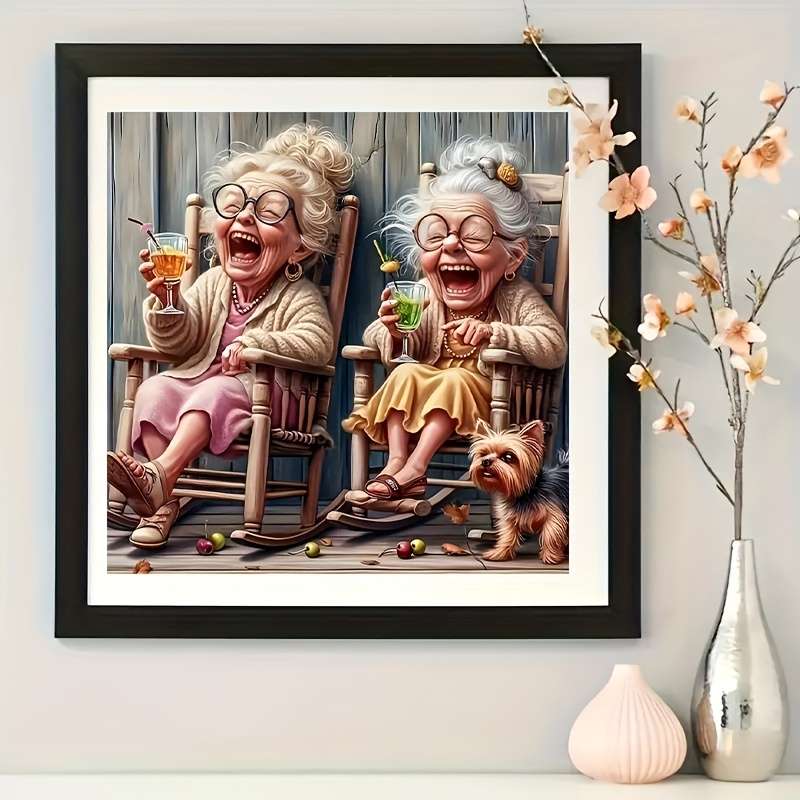 1000pcs Happy Grandma Paper Puzzle Large 19.7 x 19.7 DIY Home Decor Brain Challen