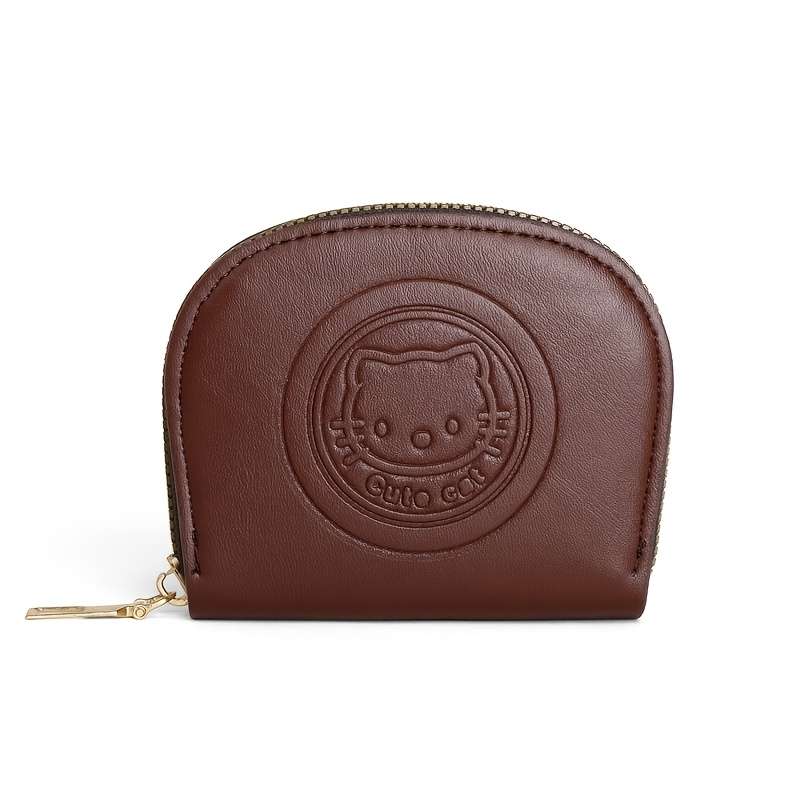 1pc for hello kitty Brown Wallet with Zipper Closure Lightweight Portable Mini Purse for Car