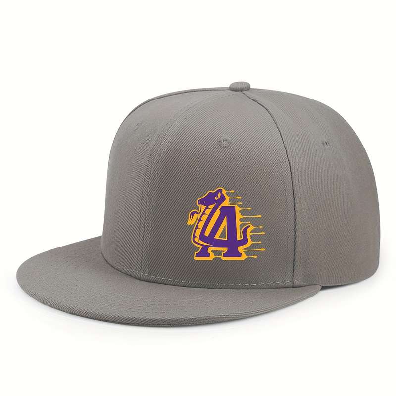 1pc Everyday Comfort Black Purple Adjustable Baseball Cap with "LA" Design Breathable Urban