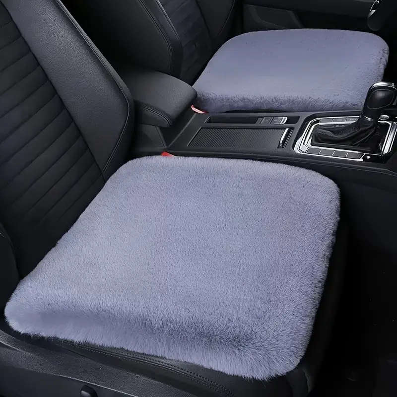 1pc Luxury Plush Imitation Rabbit Fur Car Seat Cushion