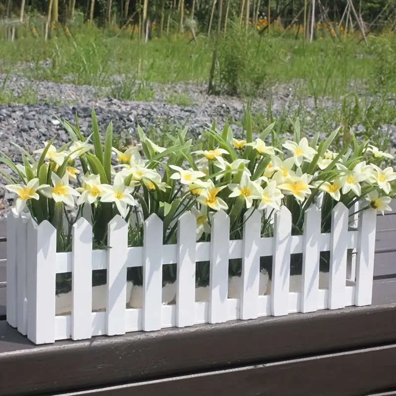 1pc Artificial Flower Plastic Fence Planter