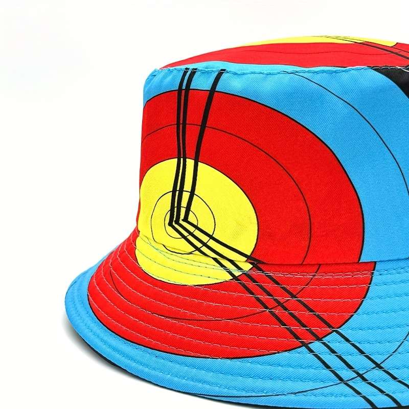 1pc Target Print Bucket Hat Lightweight Sun Protection Fisherman Cap for Women Men Perfect for