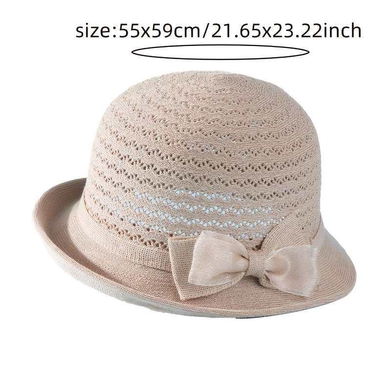 1pc Elegant Women'S Fedora Sun Hat Stylish Versatile Sun Protection Polyester Hand-Washable