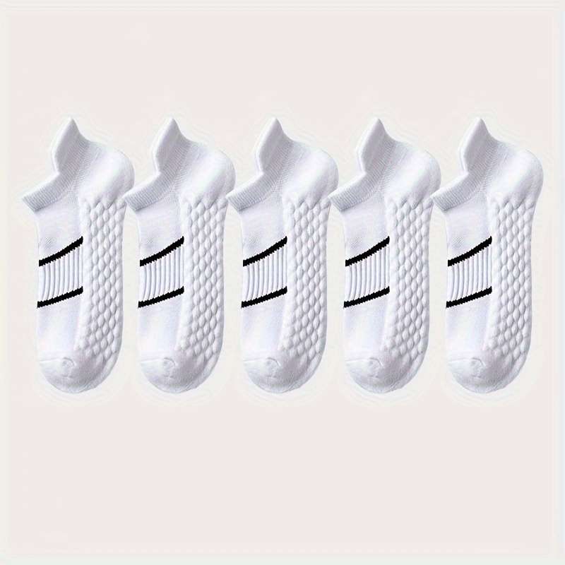 5 Pairs Grey And Orange One Size High Elastic Socks