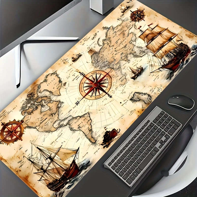 1pc 30x80cm Vintage Nautical Map Mouse Pad Extended Desk Mat