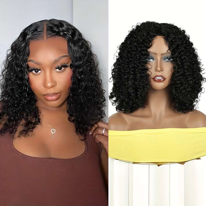 1Pc Black 35.56cm Fashion Design Wig