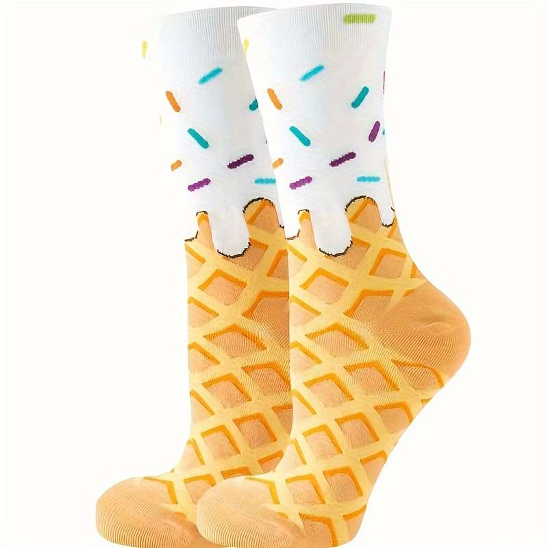 1 Pair Of Mixed Colors One Size Socks