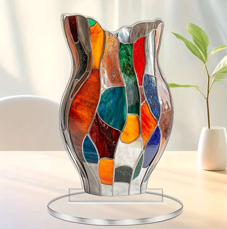 1pc 2D Flat   Elegant Acrylic Vase Decoration 11.0cm X 18.03cm an Ideal Choice for Home And Of