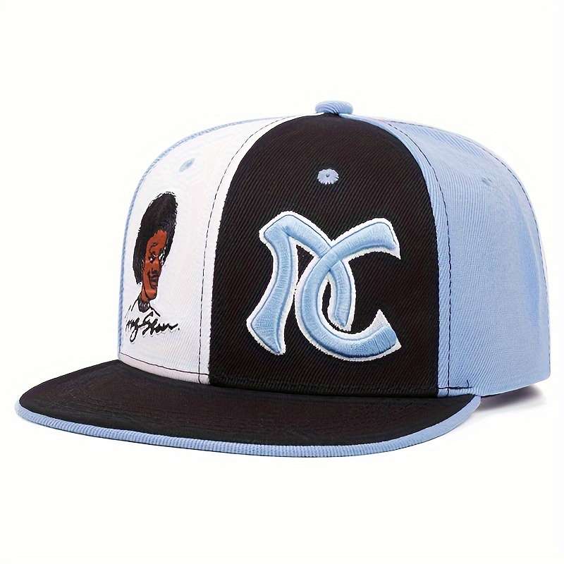 1pc Horror Face Embroidery Baseball Cap Black Red Color Block Hip Hop Snapback Hat Casual Adjusta
