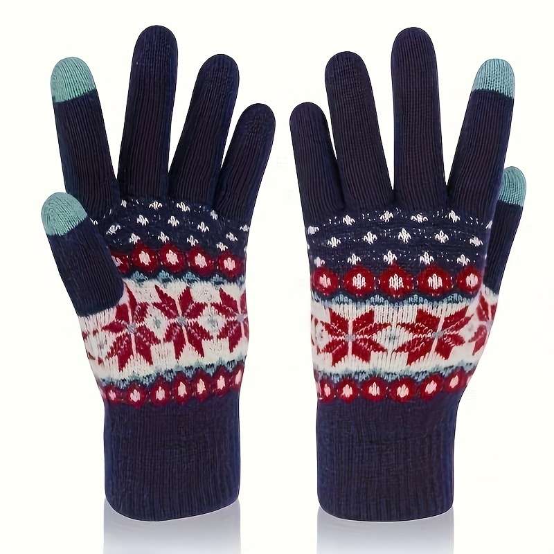 1 Pair Khaki Warm Gloves