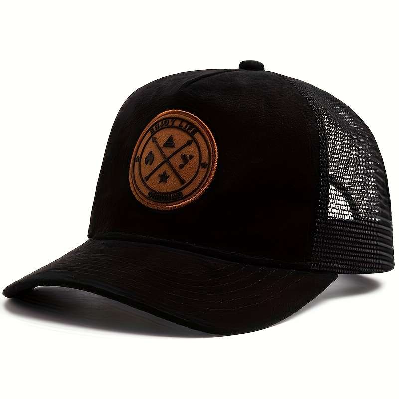 1pc Spring And Summer Round Label Letter Baseball Cap Featuring an Embossed Logo Badge Sunsha
