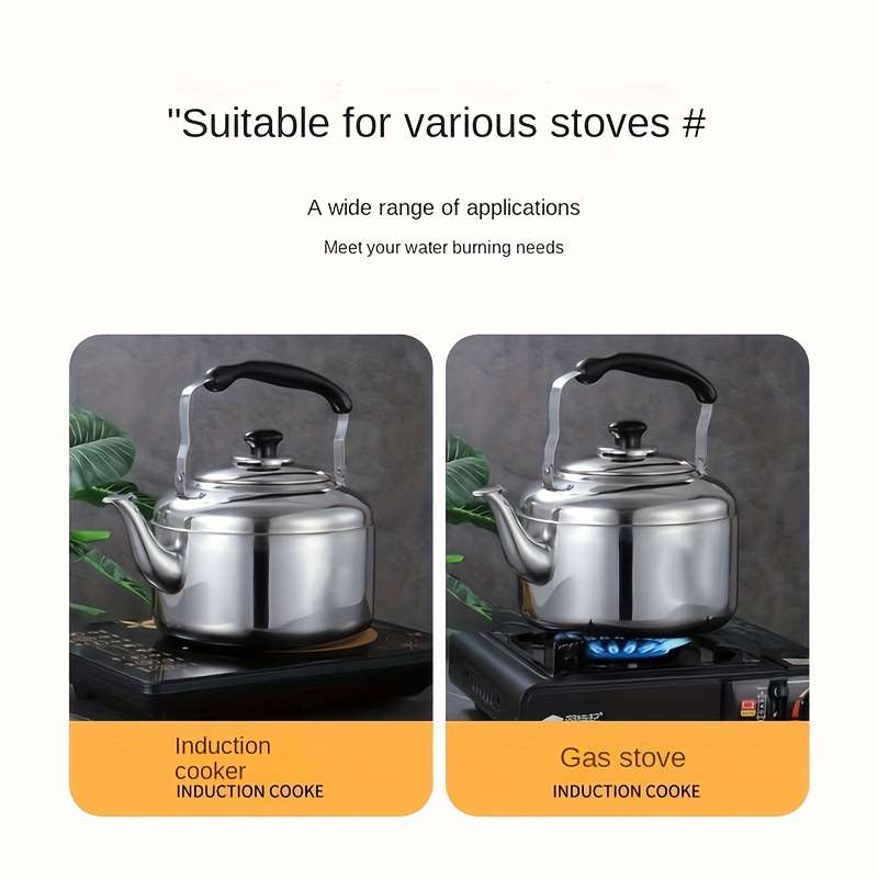 1pc 4L Stainless Steel Large Capacity Teapot Commercial Tea Kettle Tea Pot Induction Cooker