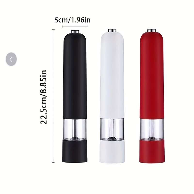 1pc Electric Pepper Grinder Adjustable Coarse to Fine Spice Mill One-Hand Operation Battery