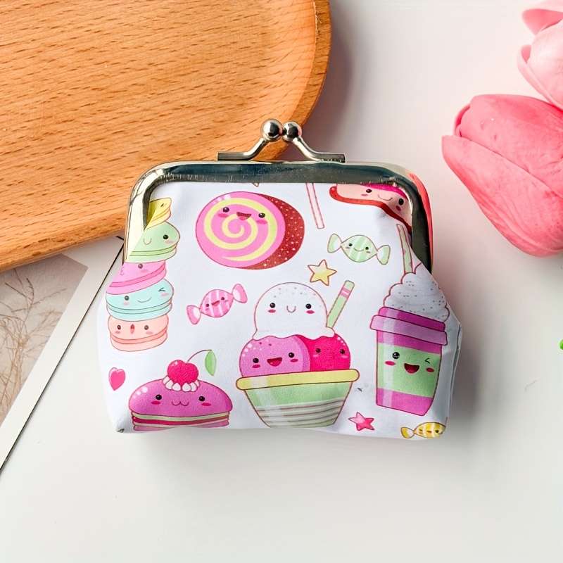 1pc Cute Cartoon Coin Purse Wallet Stylish Mini Storage Pouch for Lipstick Keys Cards Coins