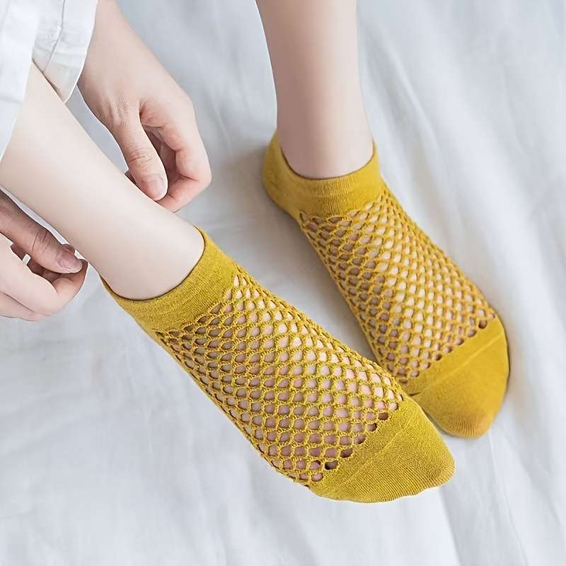 5 Pairs White One Size High Elastic Socks