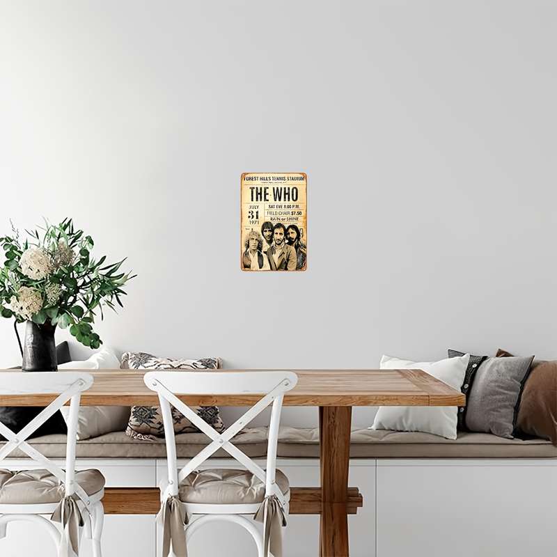 1pc Vintage 20.32x30.48cm The Who Concert Metal Wall Art Rustic Decor for Bars Clubs Cafes Off
