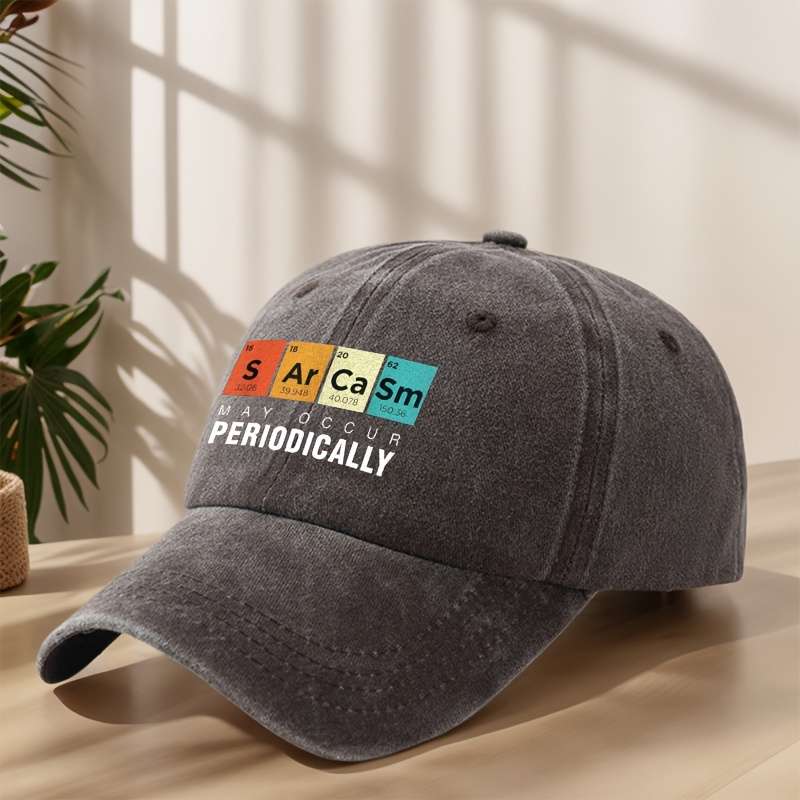 1pc PERIODICALLY Chemistry-Themed Baseball Cap Soft Vintage Washed Style with Adjustable Snapba