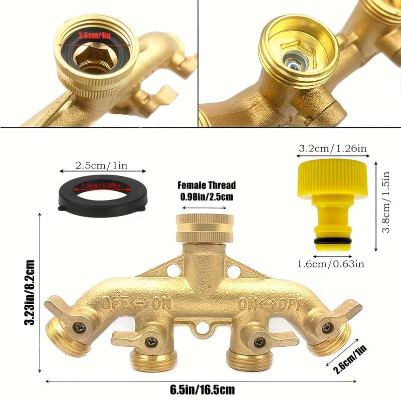 1 Set Style C Full Copper Four Way Diverter
