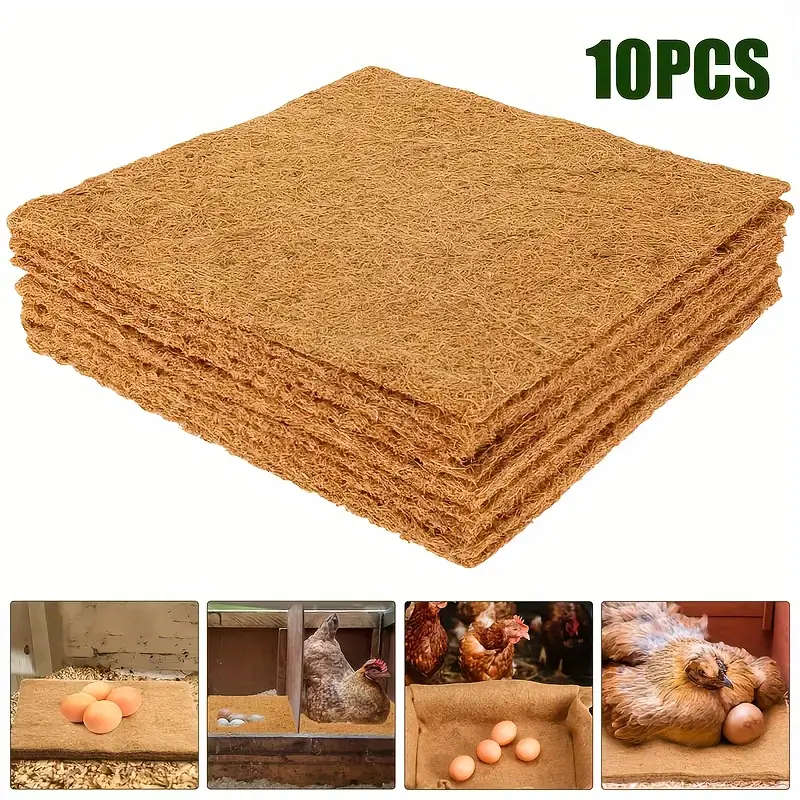 10 Pack Natural Coconut Shell Chicken Nest Mat