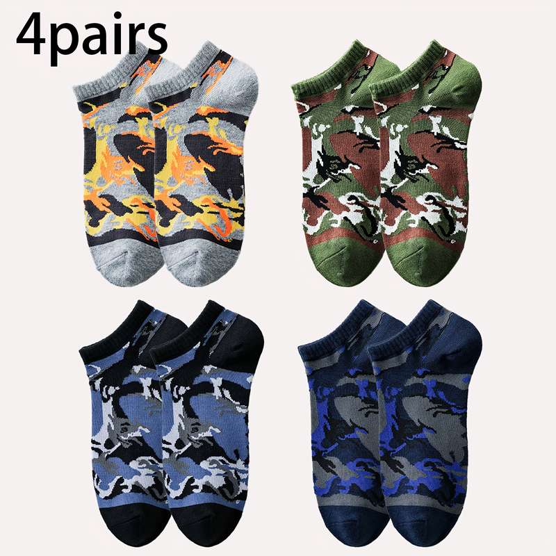 4 Pairs Mixed Colors One Size High Elastic Socks