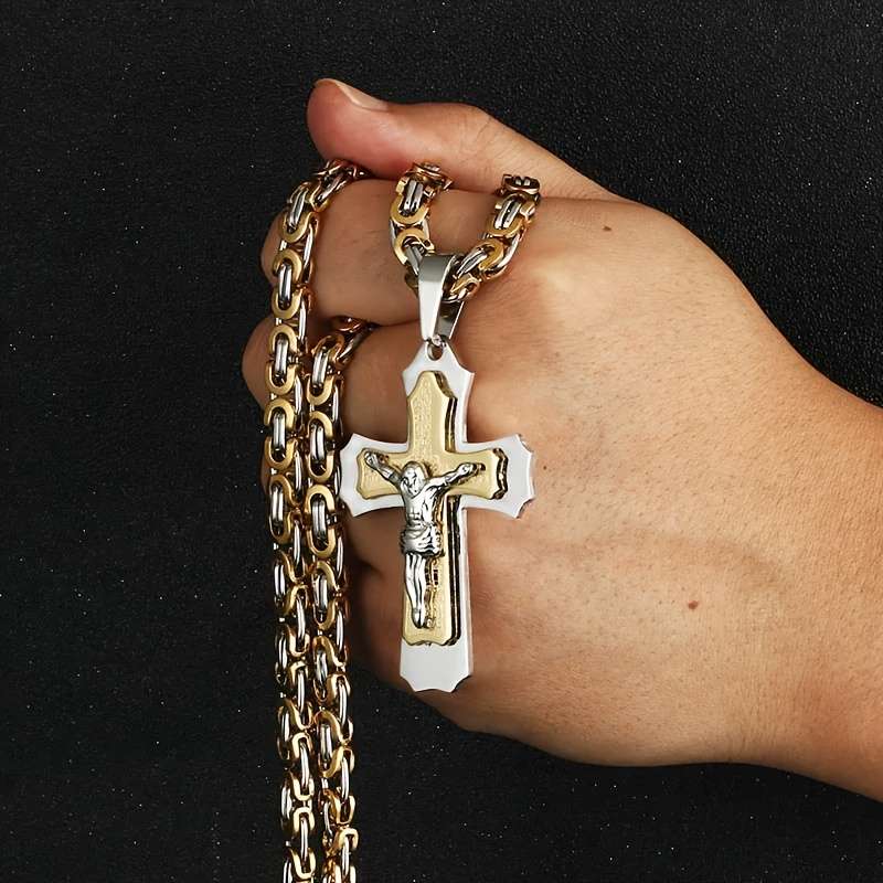 1 Piece Golden Jesus Theme Pendant
