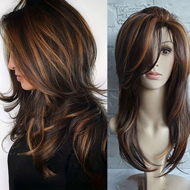 1Pc Dark Brown 40.64cm Fashion Design Wig