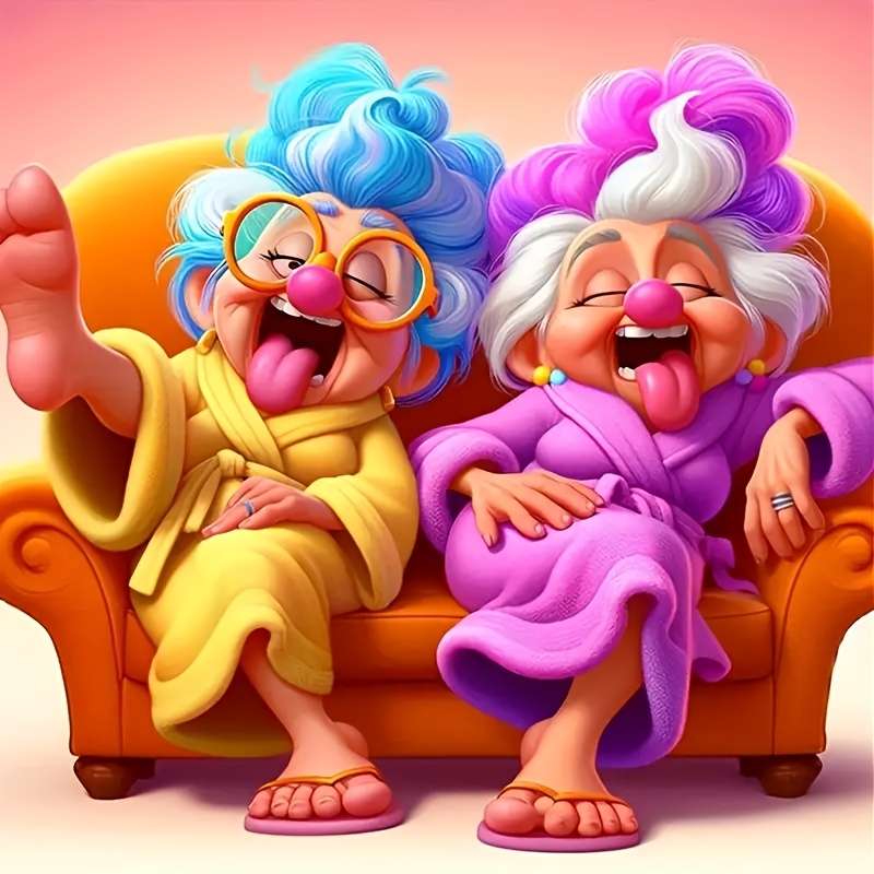 1000pcs Cartoon Grandma Jumbo Jigsaw Puzzle Vibrant Mixed Colors Intermediate Skil