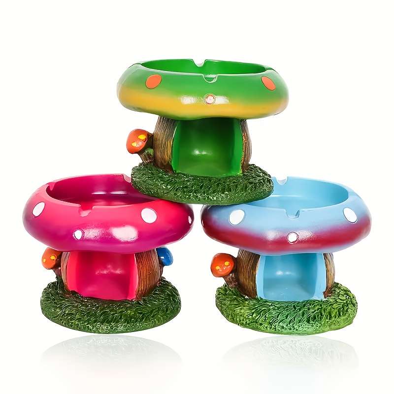 1pc Exquisite Mushroom Resin Ashtray Mushroom Cartoon Ashtray Mushroom Creative Fashion Asht