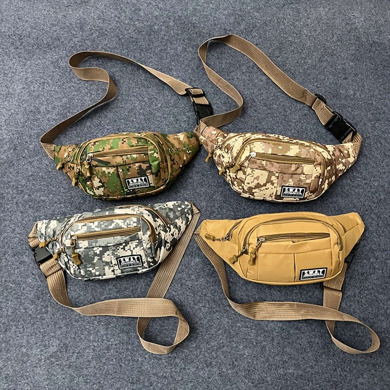 1pc Waist Bag Men and Women Multifunctional Large Capacity Practical Wear-resistant Waterproof Canva