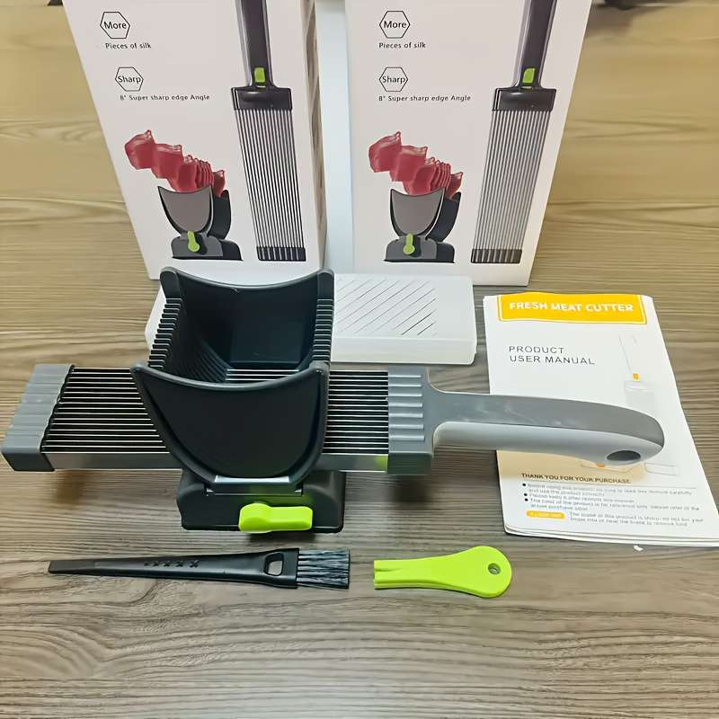 1 set Versatile Stainless Steel Meat Slicer Quick Easy Manual Operation for Perfect Slices