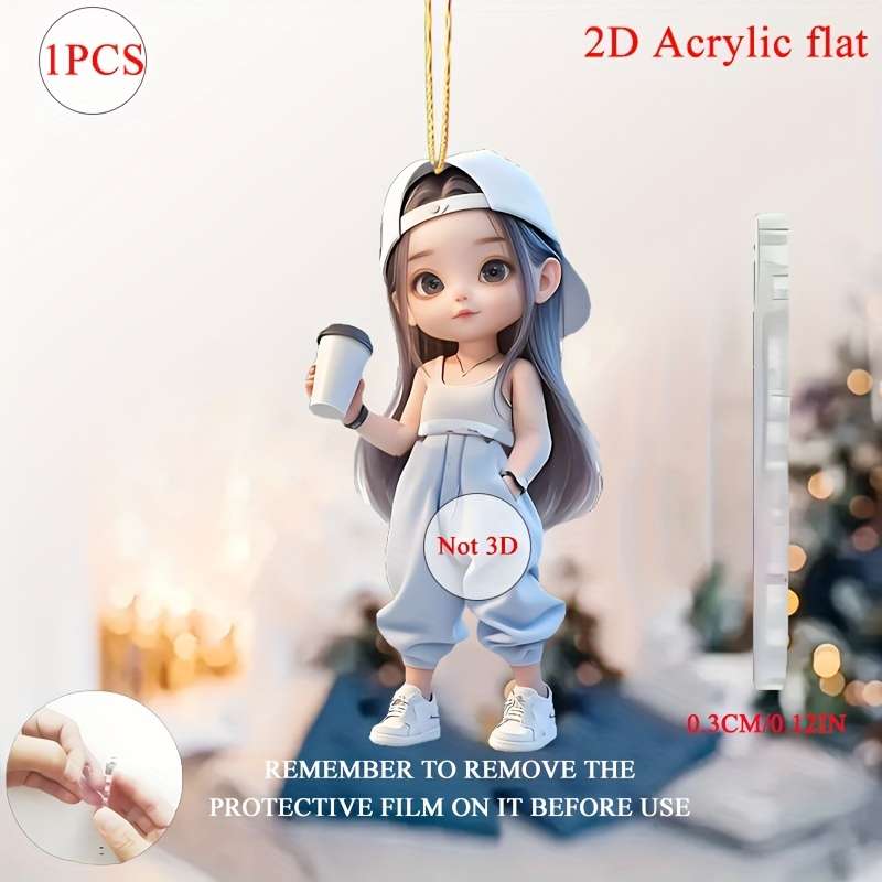 1pc 2D Flat  One piece of  acrylic material fashionable style cool for Man and woman theme