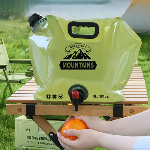 1pc 7.99L Collapsible Water Container with Spigot Durable Portable PE Hydration Pack for Camping Hik