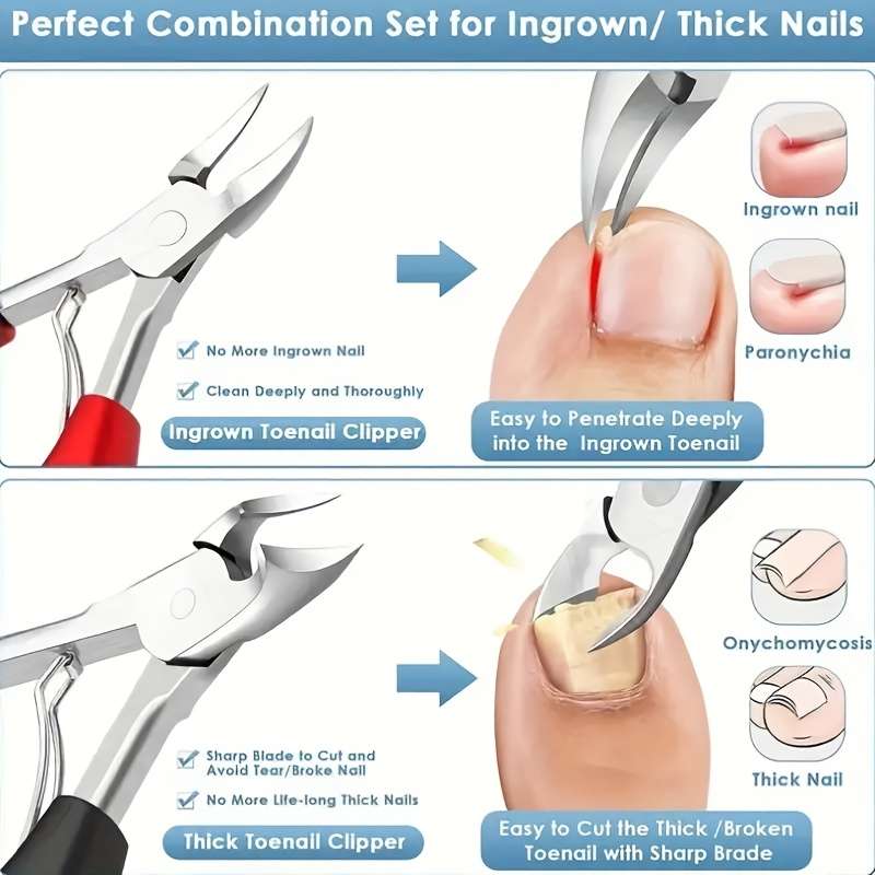 1pc Modern Stainless Steel Eagle Beak Precision Toenail Clippers with Red Silicone Grip Odor-