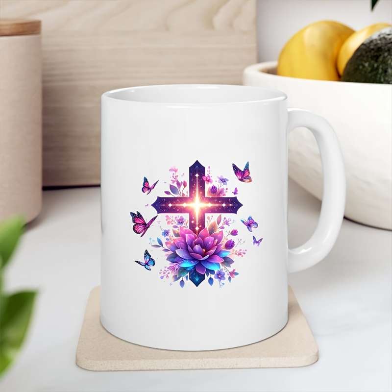 12pcs Lighted Floral Cross Jesus Christian Themed Stickers
