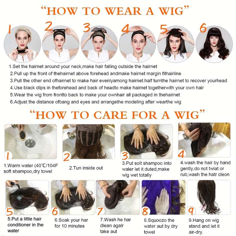 1Pc Black 20.32cm Fashion Design Wig