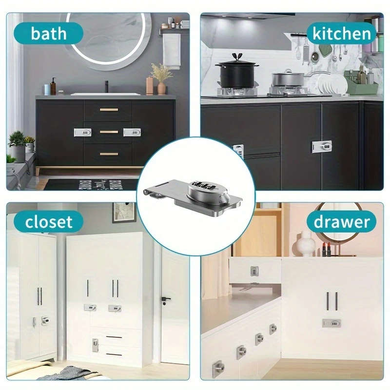 1pc Cabinet Doors Combination Locks Shoe Cabinets Drawer Cabinets File Cabinets Iron Cabinets