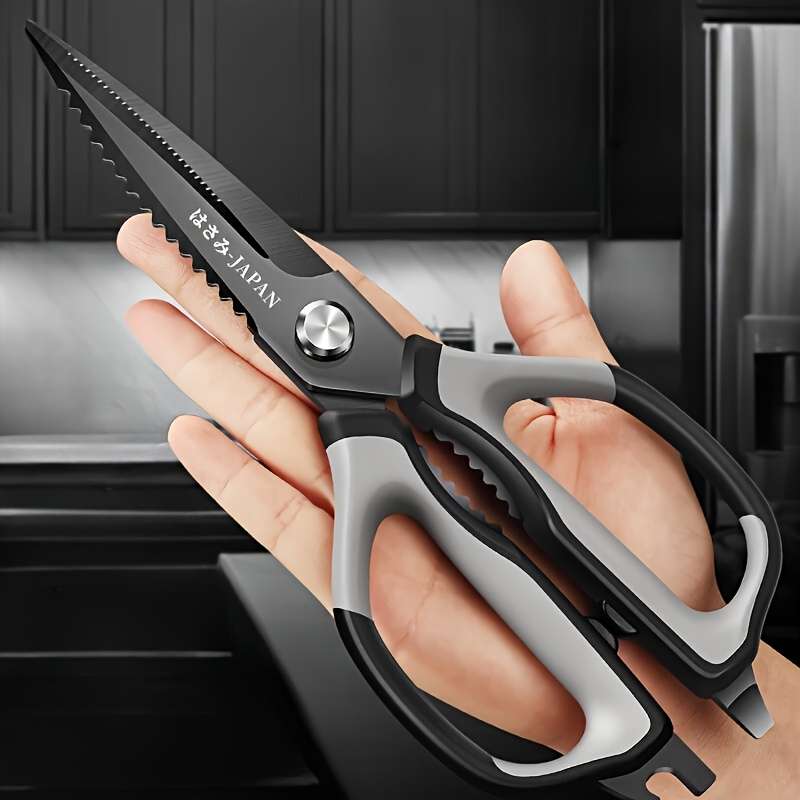 1pc Stainless Steel Kitchen Scissors Multi-Functional Food Shears with Non-Slip Soft Handle S