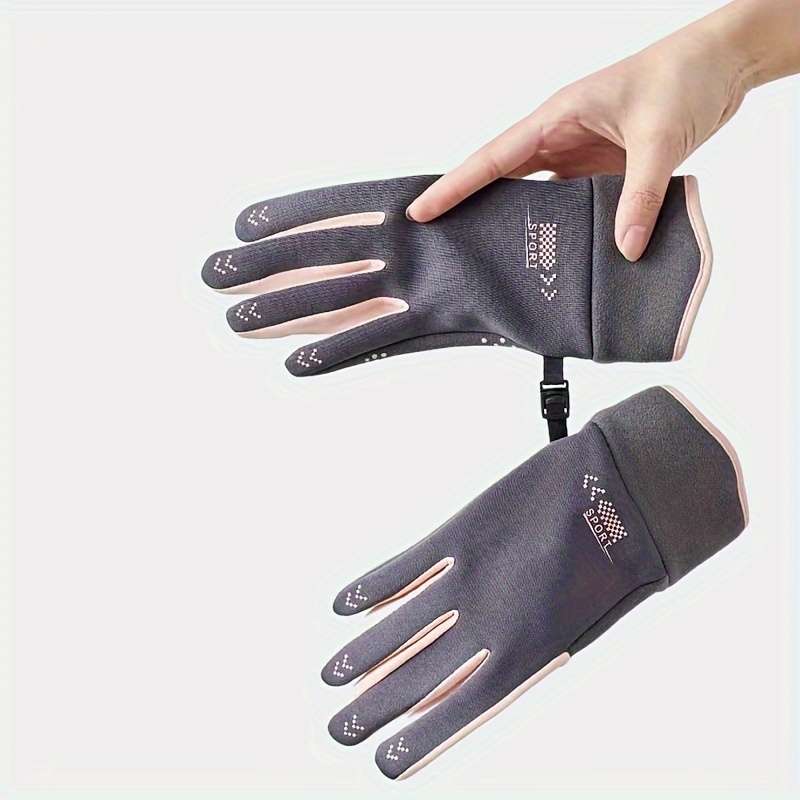 1 Pair Grey Warm Gloves