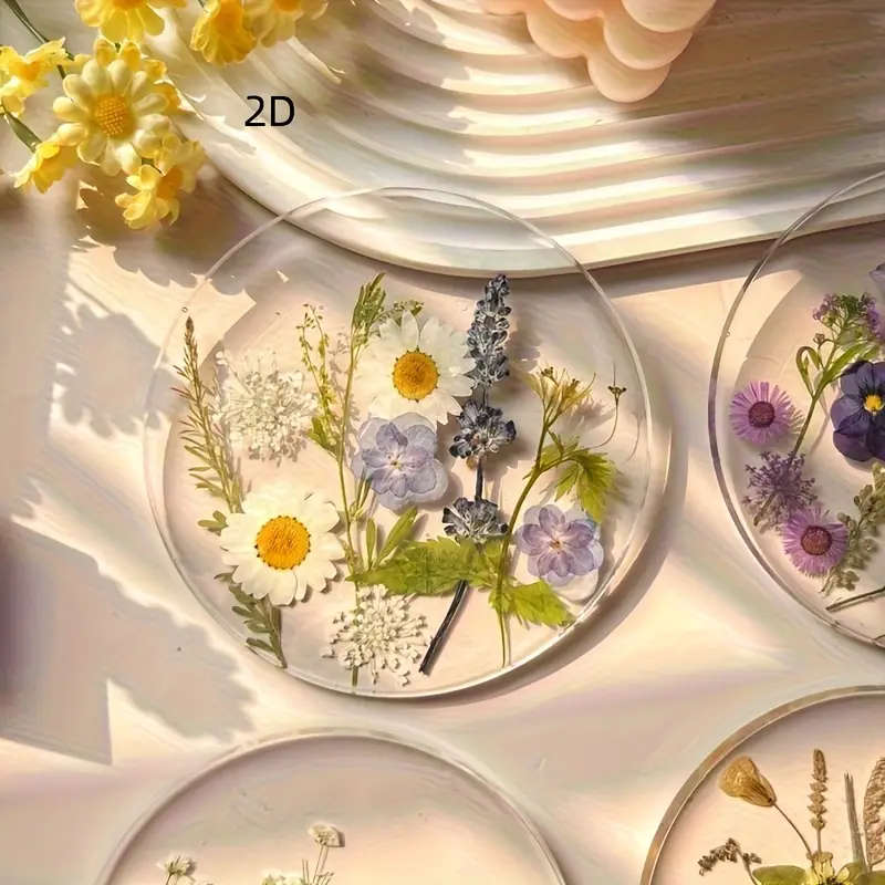 2D Flat 4 Piece Acrylic Coaster Set, Colorful Printed Outdoor Coasters