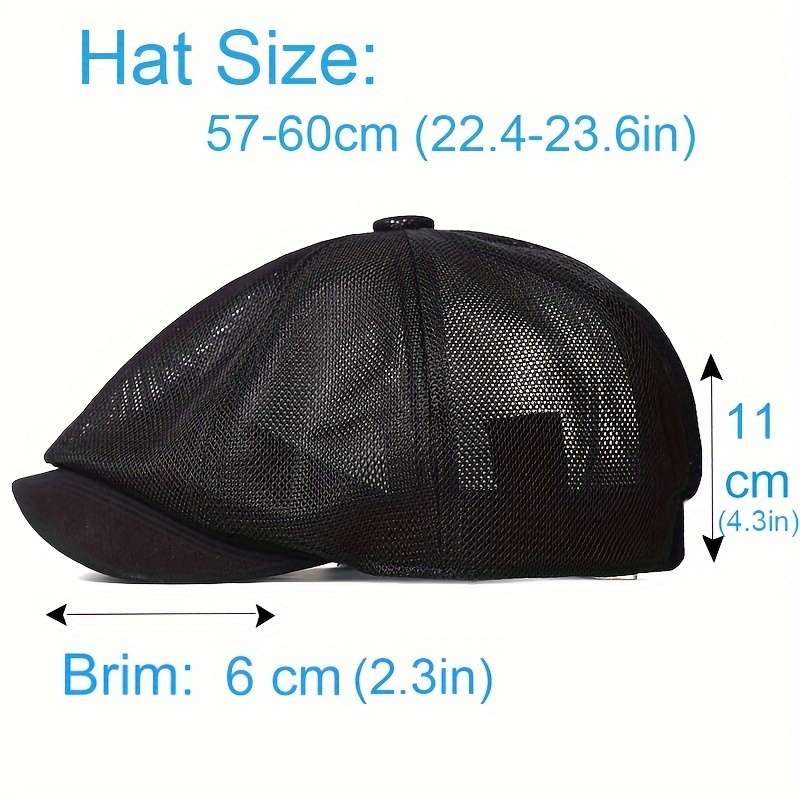 1pc Breathable Mesh Newsboy Cap Summer Casual Outdoor Beret Fashion Solid Color Octagonal Hat fo