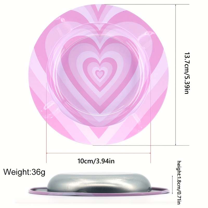 1pc Round Iron Ashtray with Various Patterns Portable High-End Ashtray for Travel Home Outdo