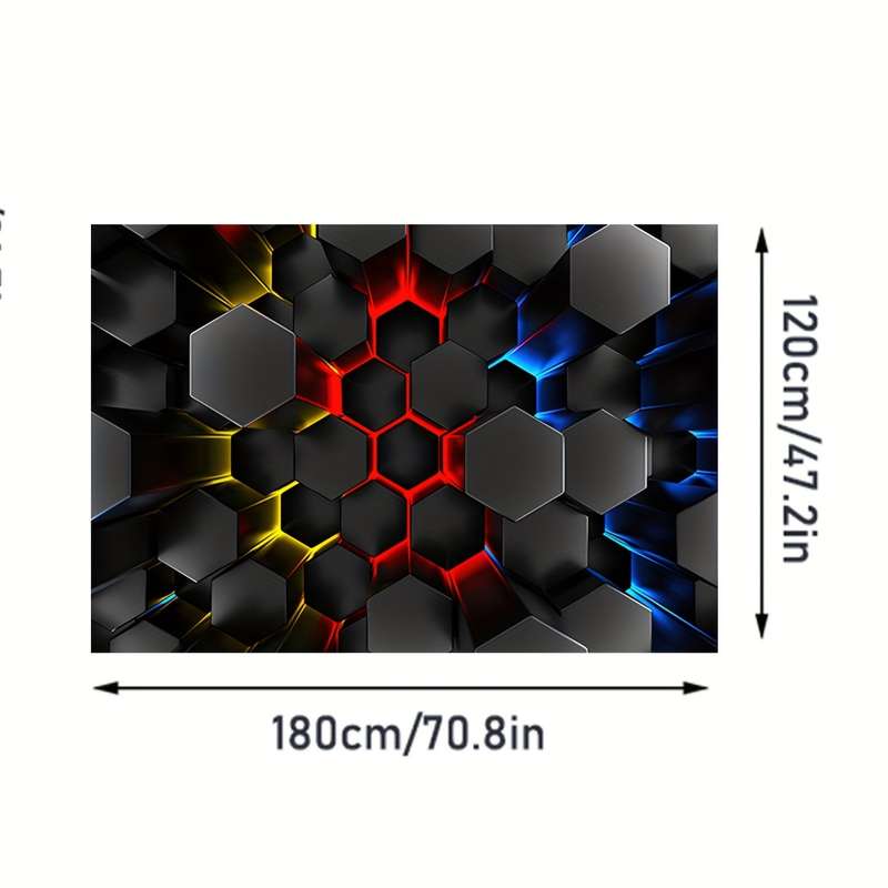 1Pc 120x180cm 47.2x70.8inch Hexagon Floor Mat