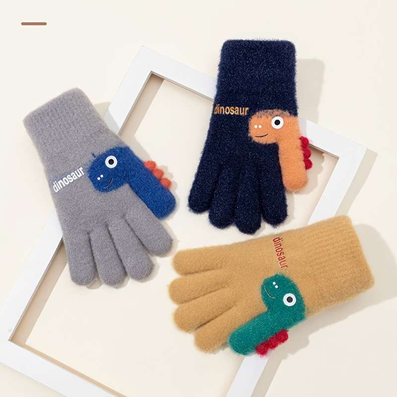 1 Pair Grey Warm Gloves