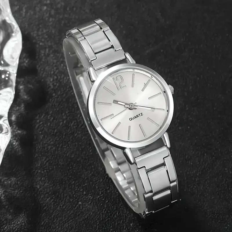 Elegant 6-Piece Women's Quartz Watch And Rhinestone Jewelry Set