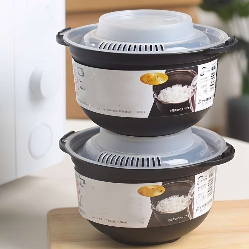 1-Person Non-Stick BPA-Free Microwave Rice Cooker Bowl 29.08oz Durable Easy to Clean Idea