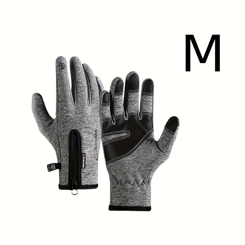 1 Pair Gray Size M Warm Gloves